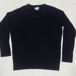 Kim Rodgers V-Neck Cable Knit Sweater Sz M